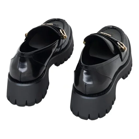 GUESS Almost Bit Lug Loafer Slip-On Chunky Sole Black 7M - Picture 3 of 6